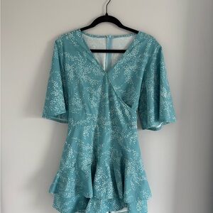 Elegant Teal Wrap Romper